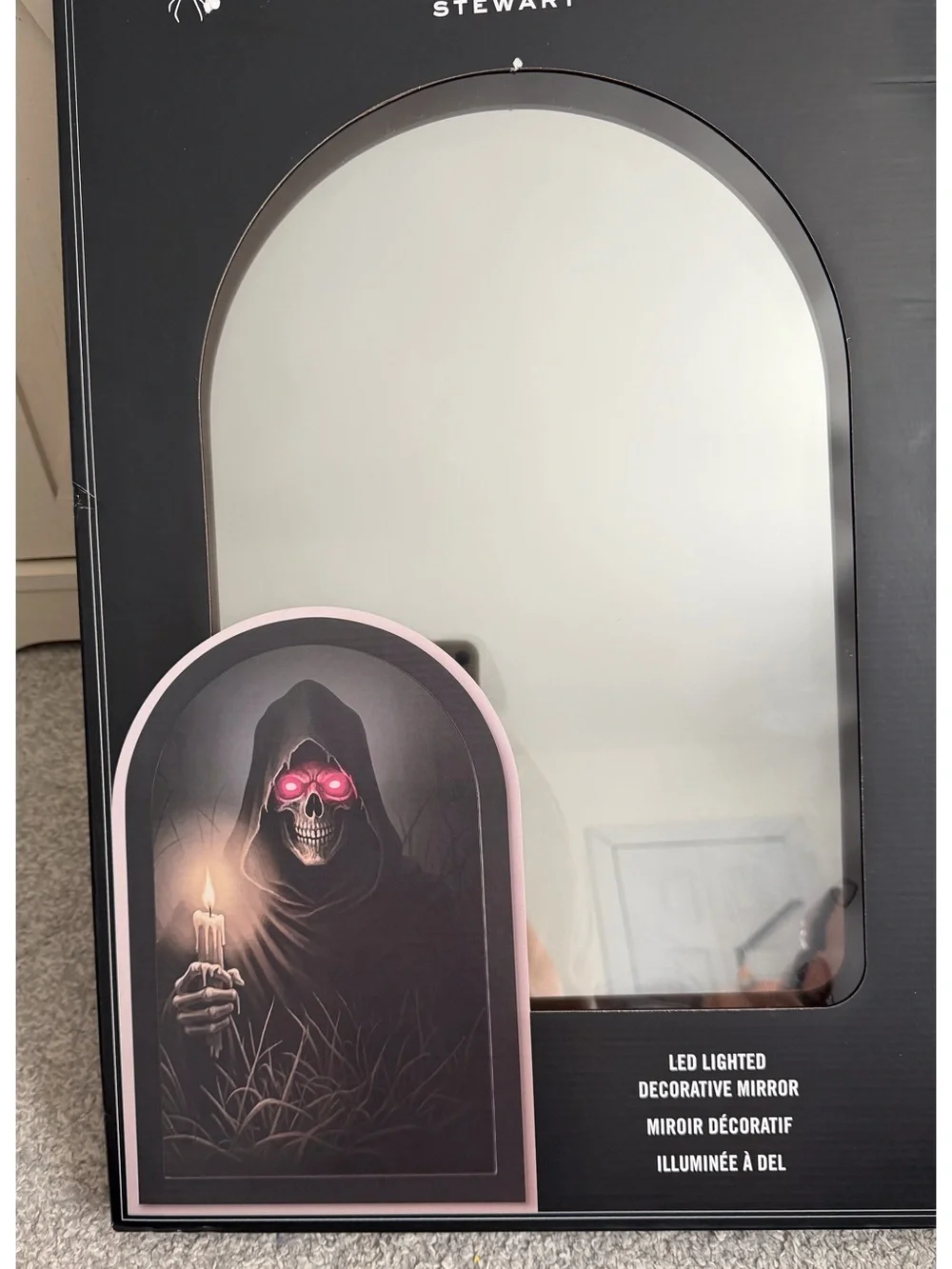 TikTok Viral Martha Stewart Led Grim Reaper Mirror Spooky Decor Halloween